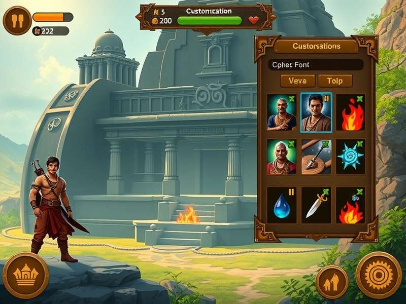 Shiva Linga Explorer gameplay screenshot showing ancient temple exploration